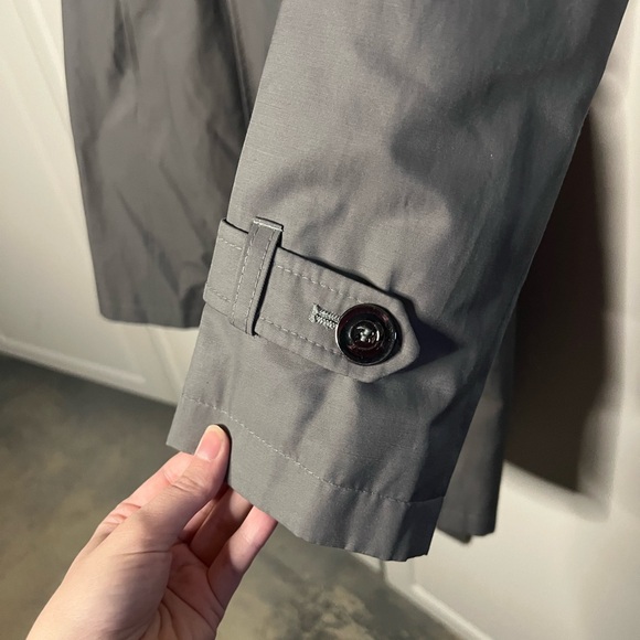 DKNY Gray Belted Trench Coat Medium Classic Double Breasted - Picture 11 of 16